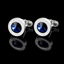 Load image into Gallery viewer, Men's Business European And American Fashion Blue Crystal Zircon Cufflinks