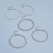 Load image into Gallery viewer, Simple Graceful Metal Chain Retro Creative Snake Chain Anklet Five-piece Set
