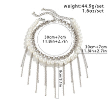 Load image into Gallery viewer, Pearl Tassel Fun Design Double-layer Retro Necklace Women's Accessories