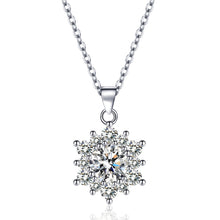 Load image into Gallery viewer, Elegant Full-diamond Snowflake Stud Earrings Pendant Necklace And Ring Jewelry Set