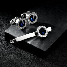 Load image into Gallery viewer, Men's Business European And American Fashion Blue Crystal Zircon Cufflinks