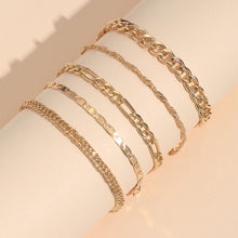 Load image into Gallery viewer, Simple Graceful Metal Chain Retro Creative Snake Chain Anklet Five-piece Set