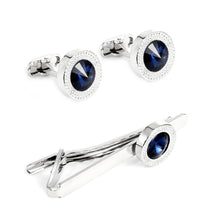 Load image into Gallery viewer, Men's Business European And American Fashion Blue Crystal Zircon Cufflinks