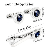 Load image into Gallery viewer, Men's Business European And American Fashion Blue Crystal Zircon Cufflinks