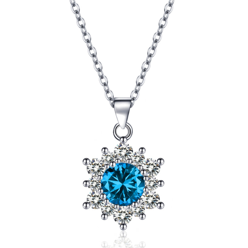 Elegant Full-diamond Snowflake Stud Earrings Pendant Necklace And Ring Jewelry Set