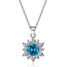 Load image into Gallery viewer, Elegant Full-diamond Snowflake Stud Earrings Pendant Necklace And Ring Jewelry Set