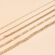 Load image into Gallery viewer, Simple Graceful Metal Chain Retro Creative Snake Chain Anklet Five-piece Set